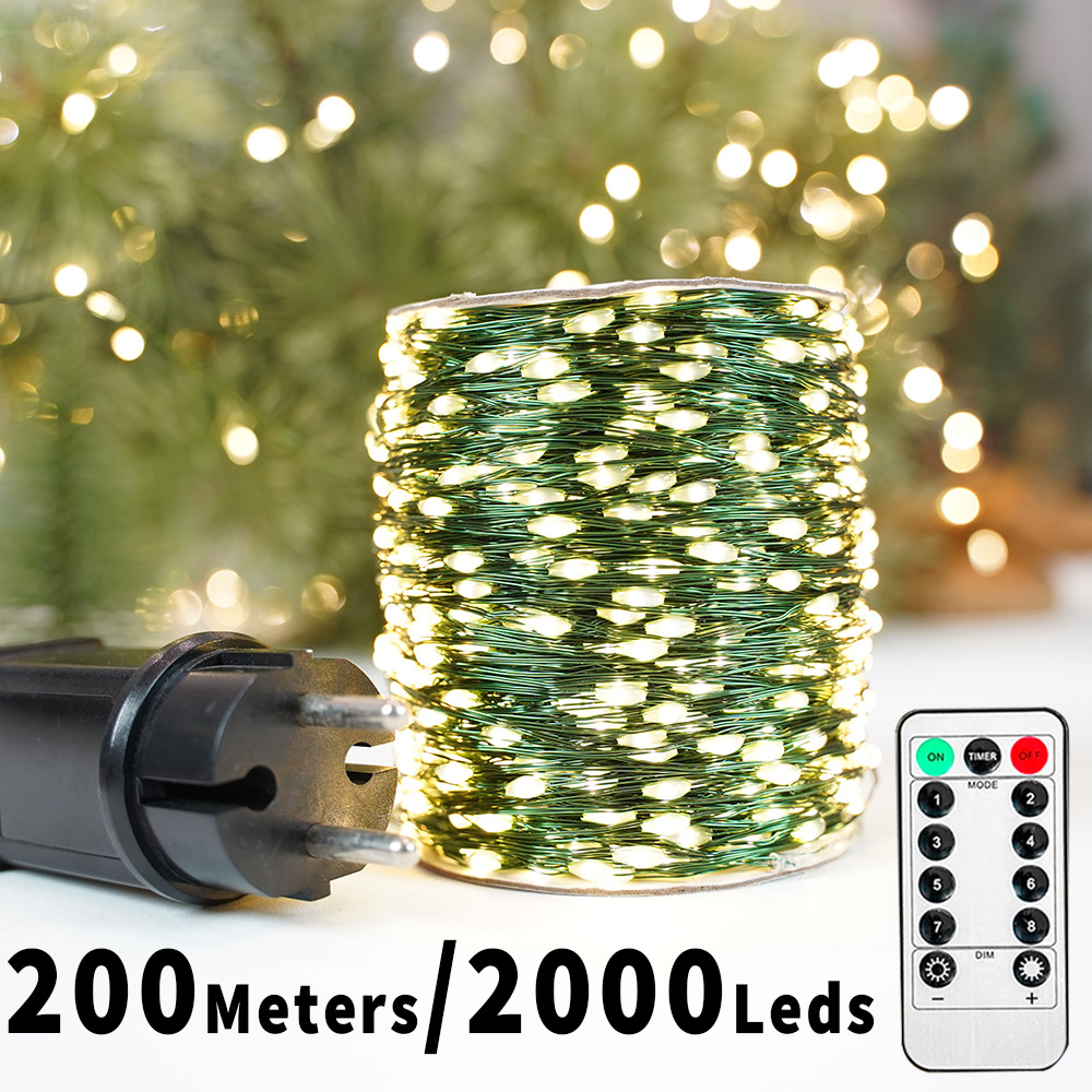 Outdoor Lighting Strip - 200M 2000 LEDs Waterproof With Remote