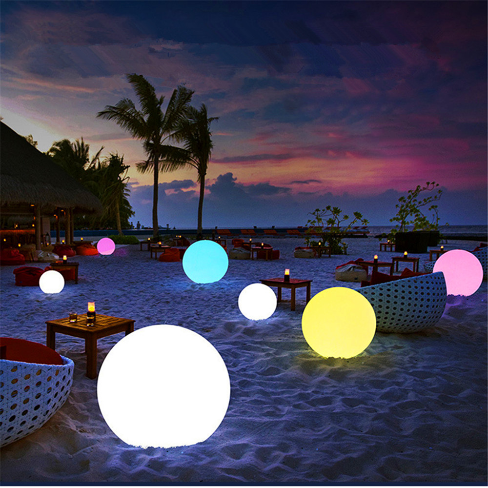 Outdoor Lighting Globes - Rechargeable LED Glowing Ball Light for