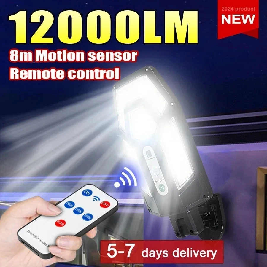 Motion Sensor Outdoor - 12000LM Powerful Solar Wall Lamp with
