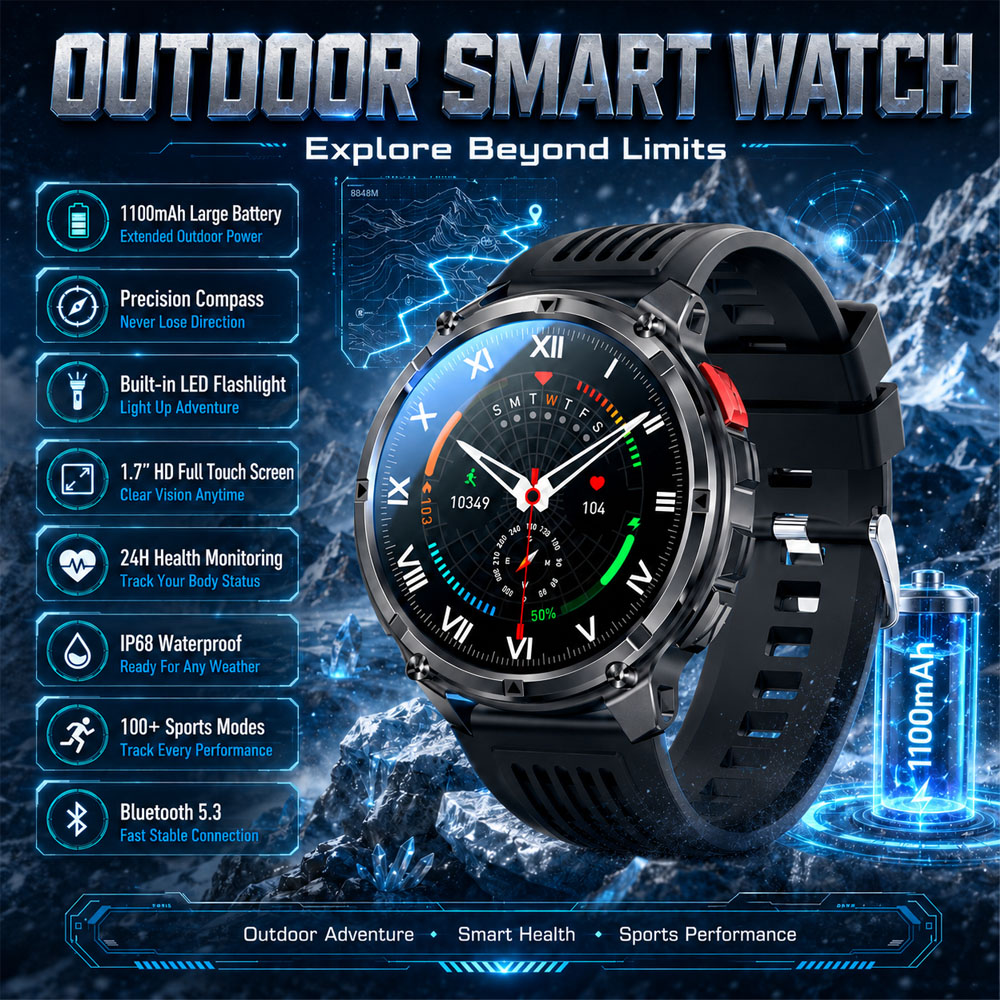 Outdoor Lighting Zones - 2026 New YAOCX AMOLED Smartwatch Men