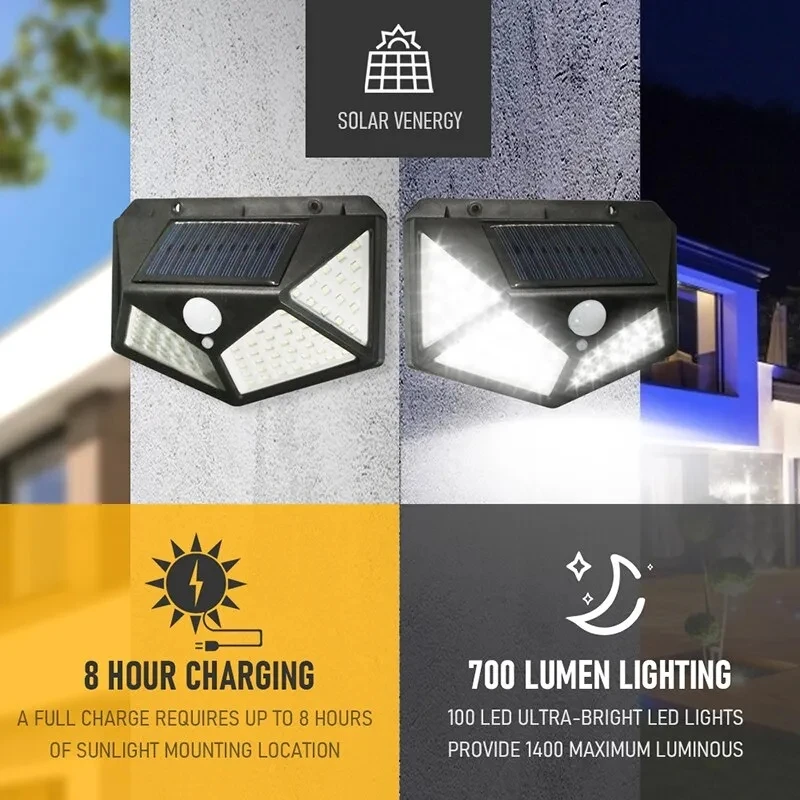 Motion Sensor Outdoor - 100Led Multifunctional Solar Lamp Outdoor Garden