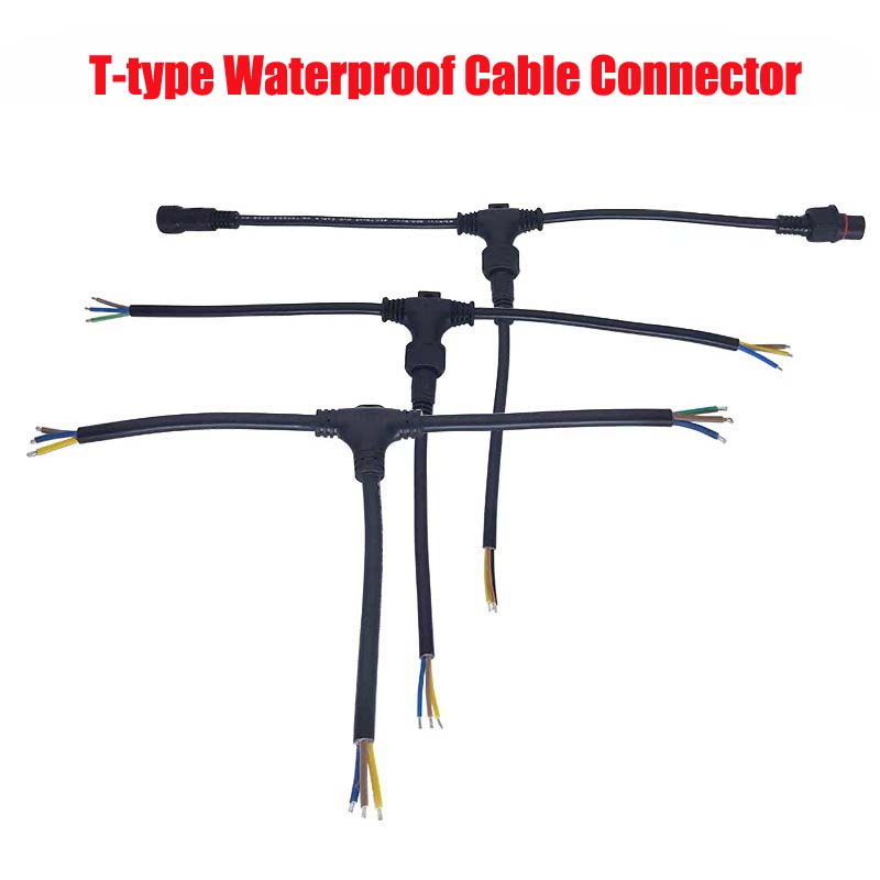 Outdoor Lighting Connectors - T-Type Waterproof Cable Splitter Connector Tee