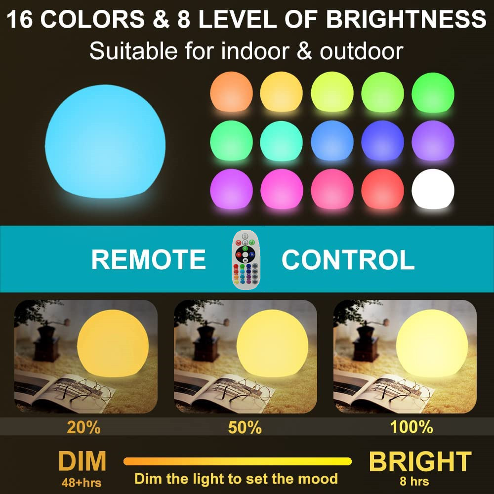 Rechargeable LED Glowing Ball  - огляд і ціна Outdoor Lighting Globes