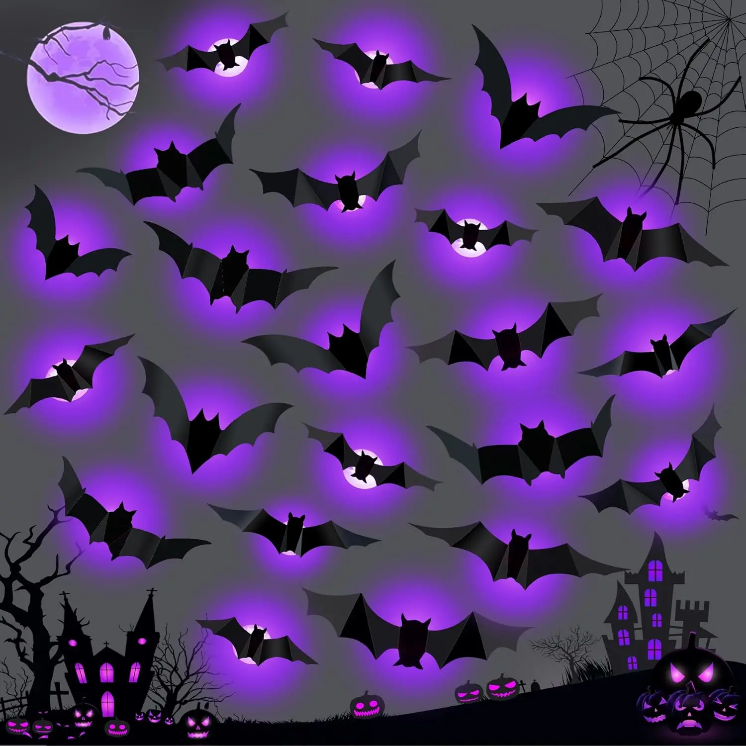 Halloween LED Bats Spider Deco - огляд і ціна Outdoor Lighting Event