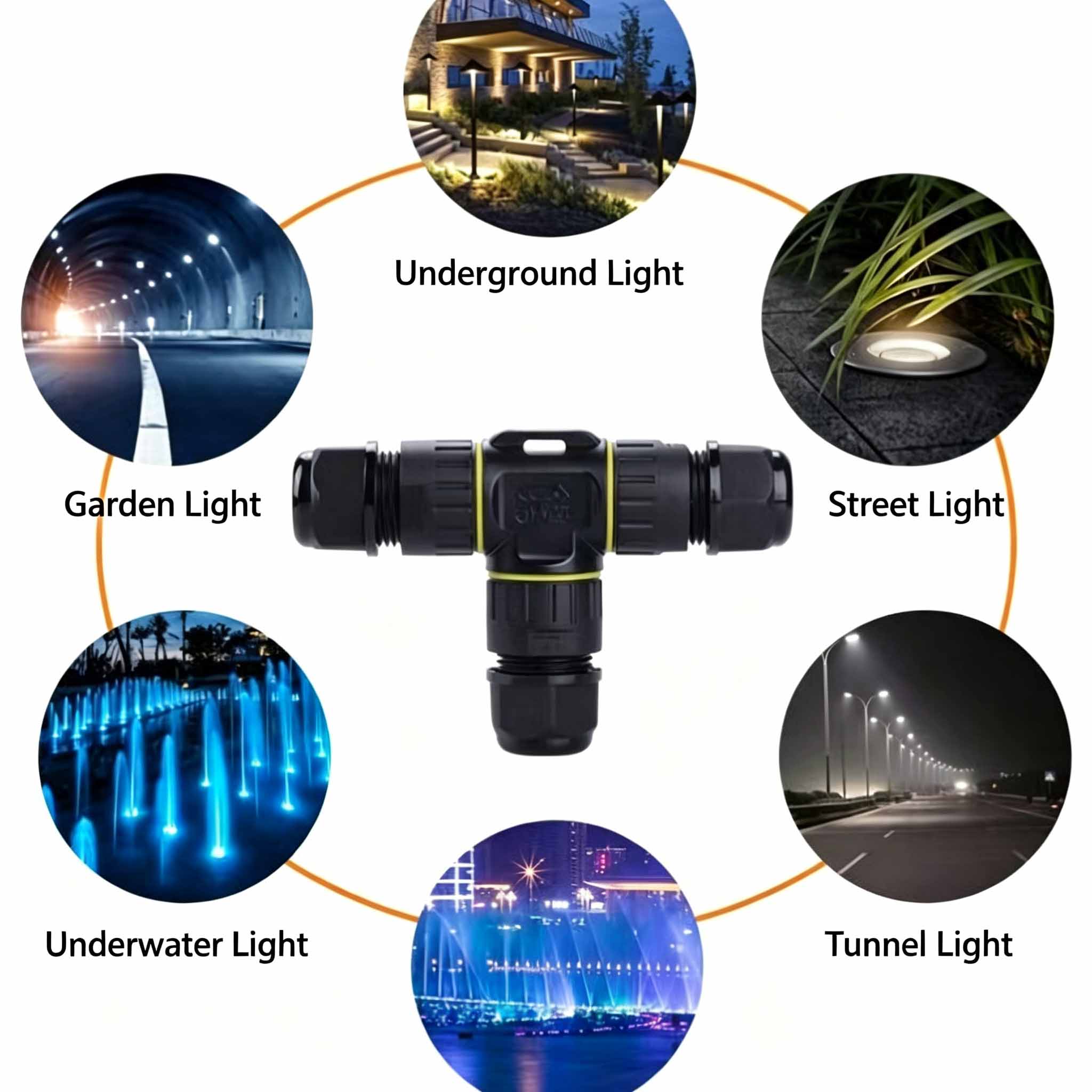 IP68 Waterproof T-Type Cable C - огляд і ціна Outdoor Lighting Connectors