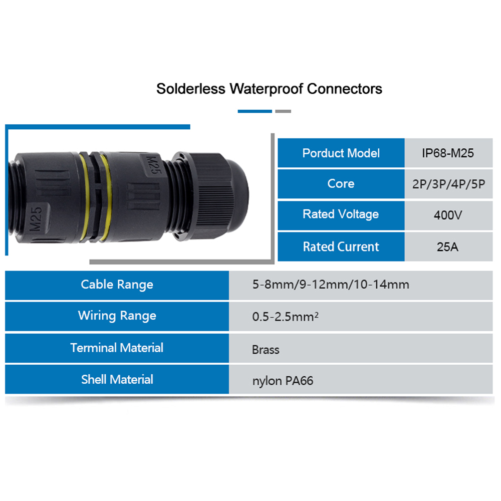 IP68 M25 Cable Connector Outdo - огляд і ціна Outdoor Lighting Connectors