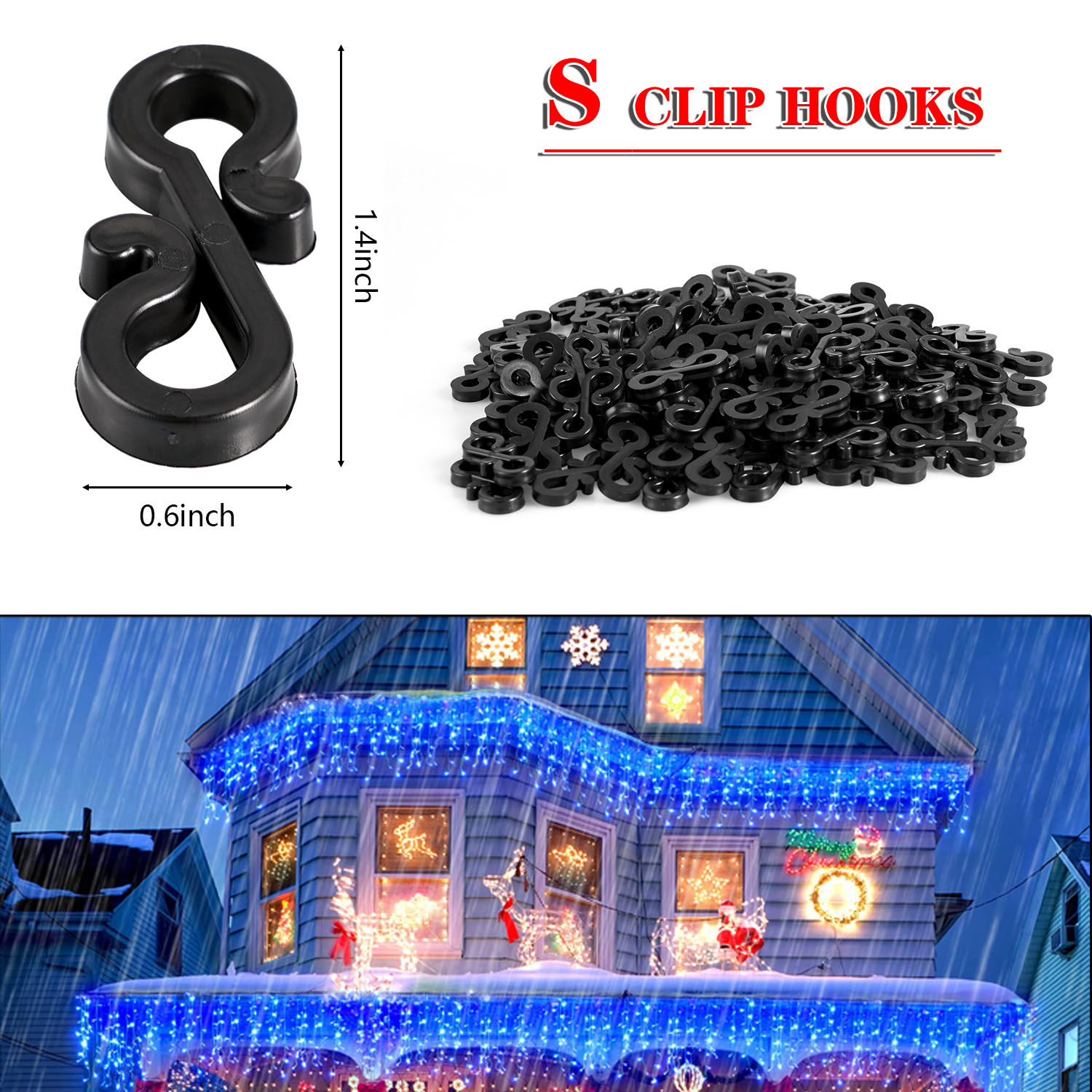 120Pcs Plastic Hooks Gutter Ho - огляд і ціна Outdoor Lighting Xmas