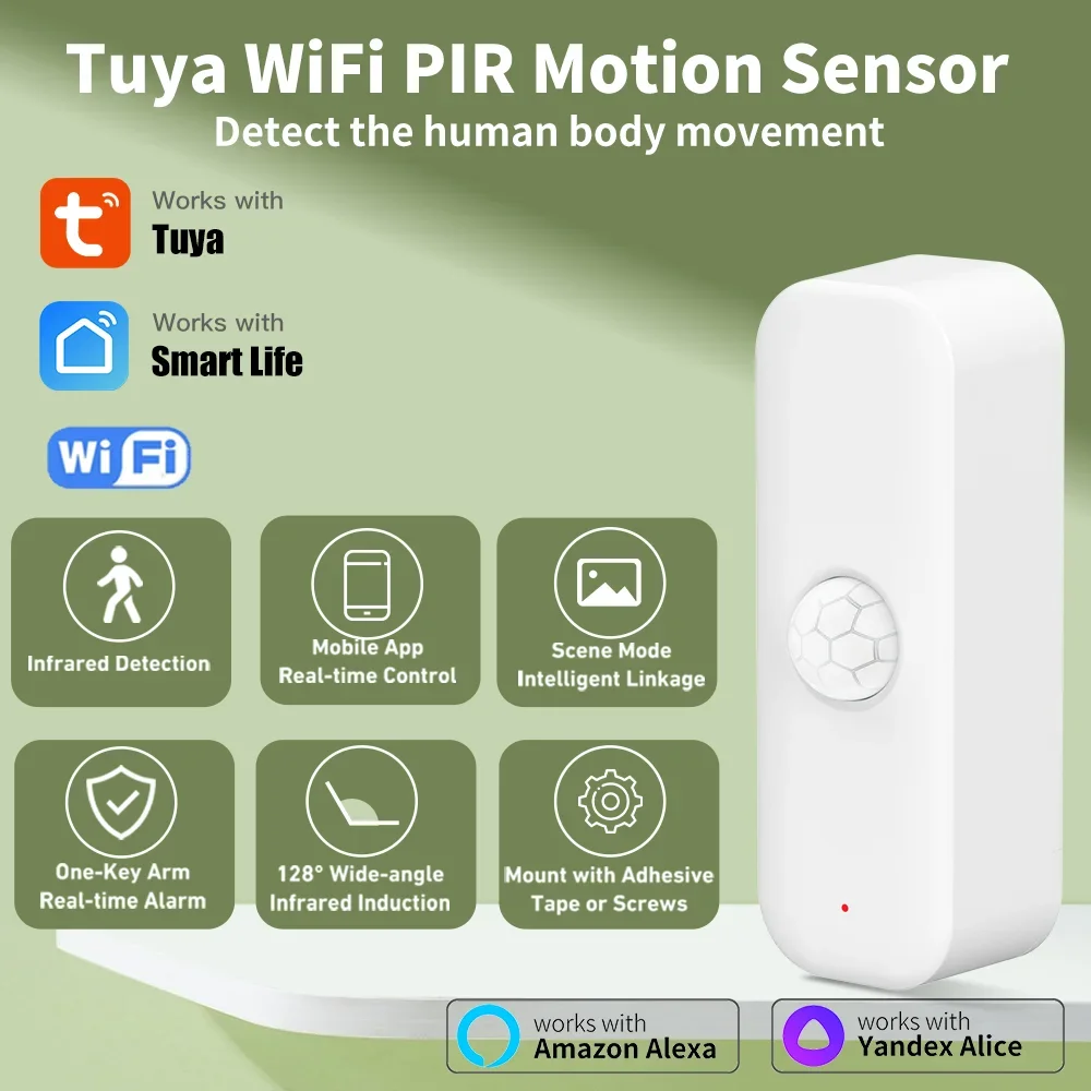 Tuya WiFI Zigbee PIR Motion Se - огляд і ціна Motion Sensor Outdoor