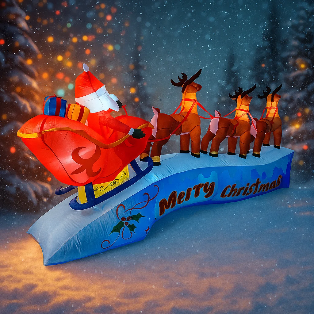 11.8FT Santa Claus Reindeer Sl - огляд і ціна Outdoor Lighting Xmas