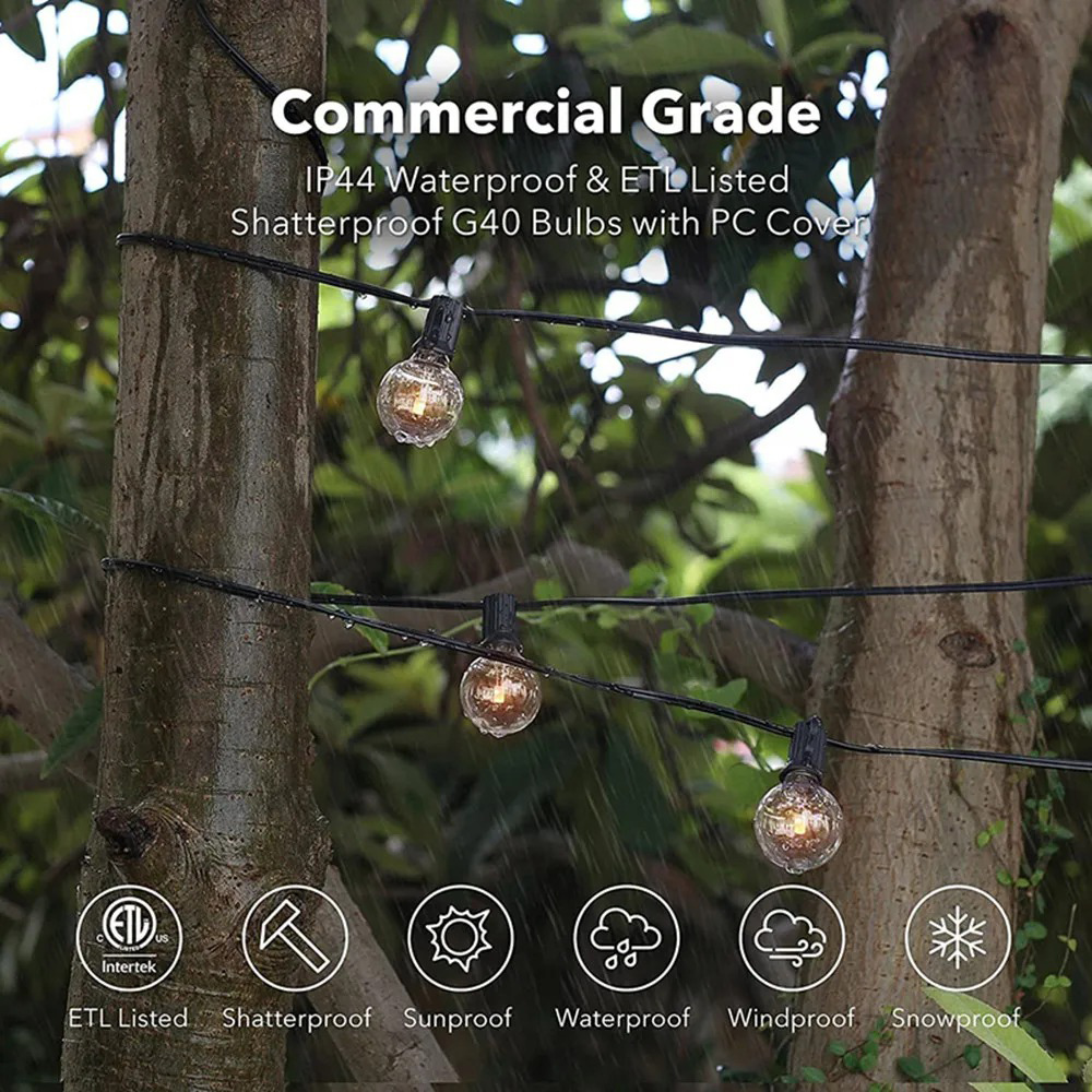 8M/15M G40 Globe String Lights - огляд і ціна Outdoor Lighting Globes