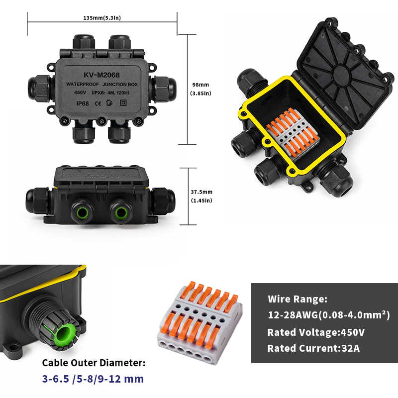 IP68 Waterproof Junction Box 2 - огляд і ціна Outdoor Lighting Connectors